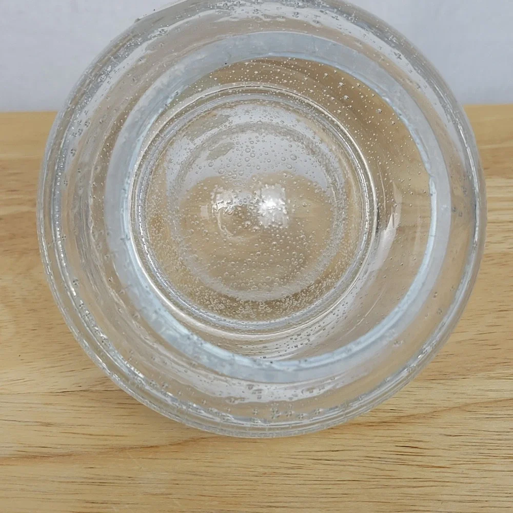 Crystal Clear Polish Mouth Blown Bubble Glass Votive Candle Holder 4